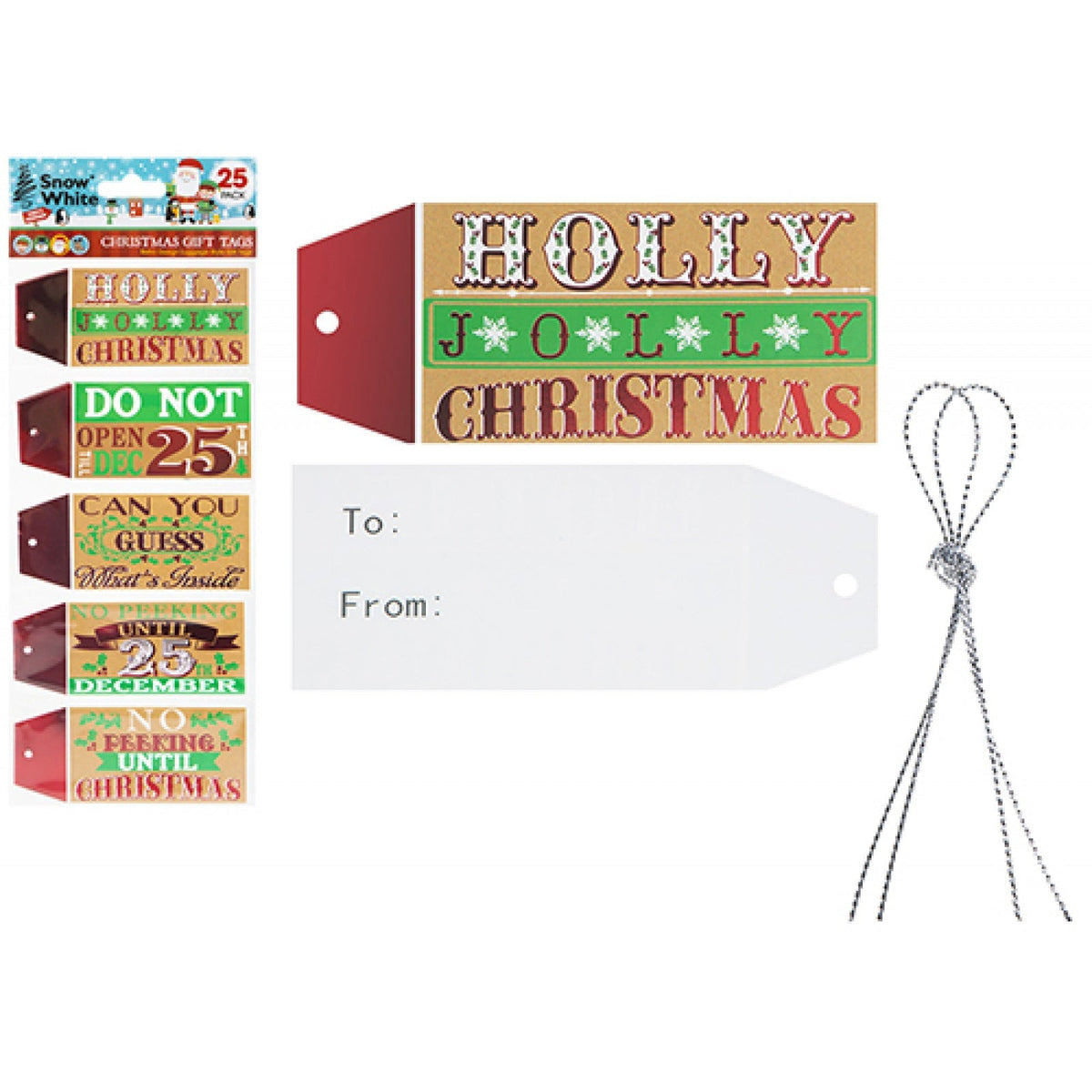 Christmas Luggage Gift Tags 25 Pack