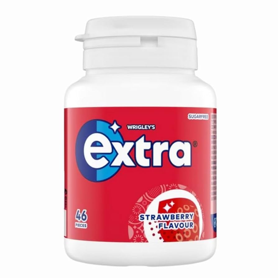Extra Strawberry Gum Bottle 6 x 46pcs - Sweets UK