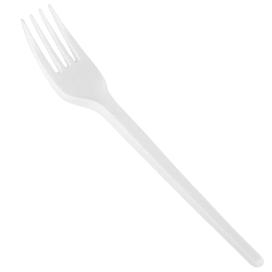 Reusable Plastic Forks White 80pk