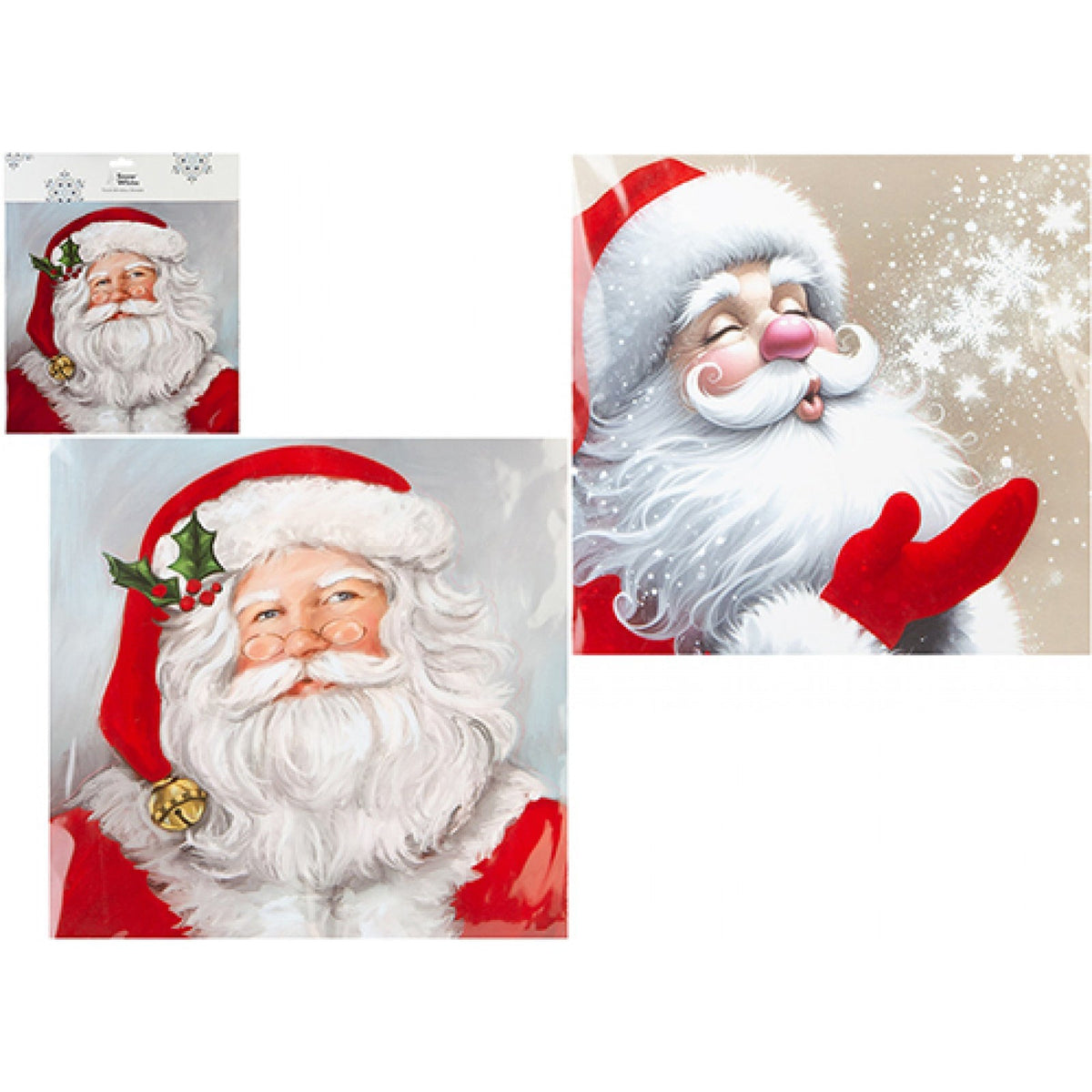 Christmas Flock Window Stickers 30.5 x 30.5cm (Santa)