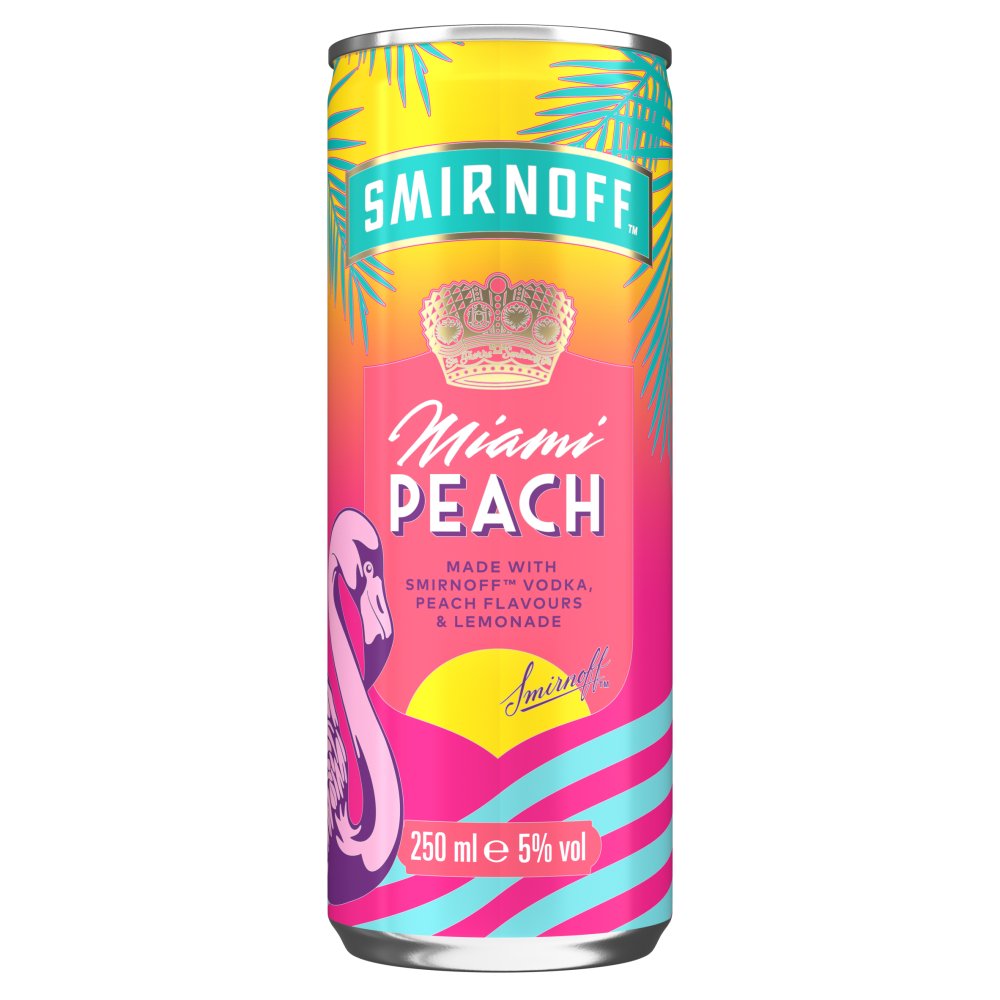 Smirnoff Miami Peach & Lemonade12 x 250ml PM£2.19