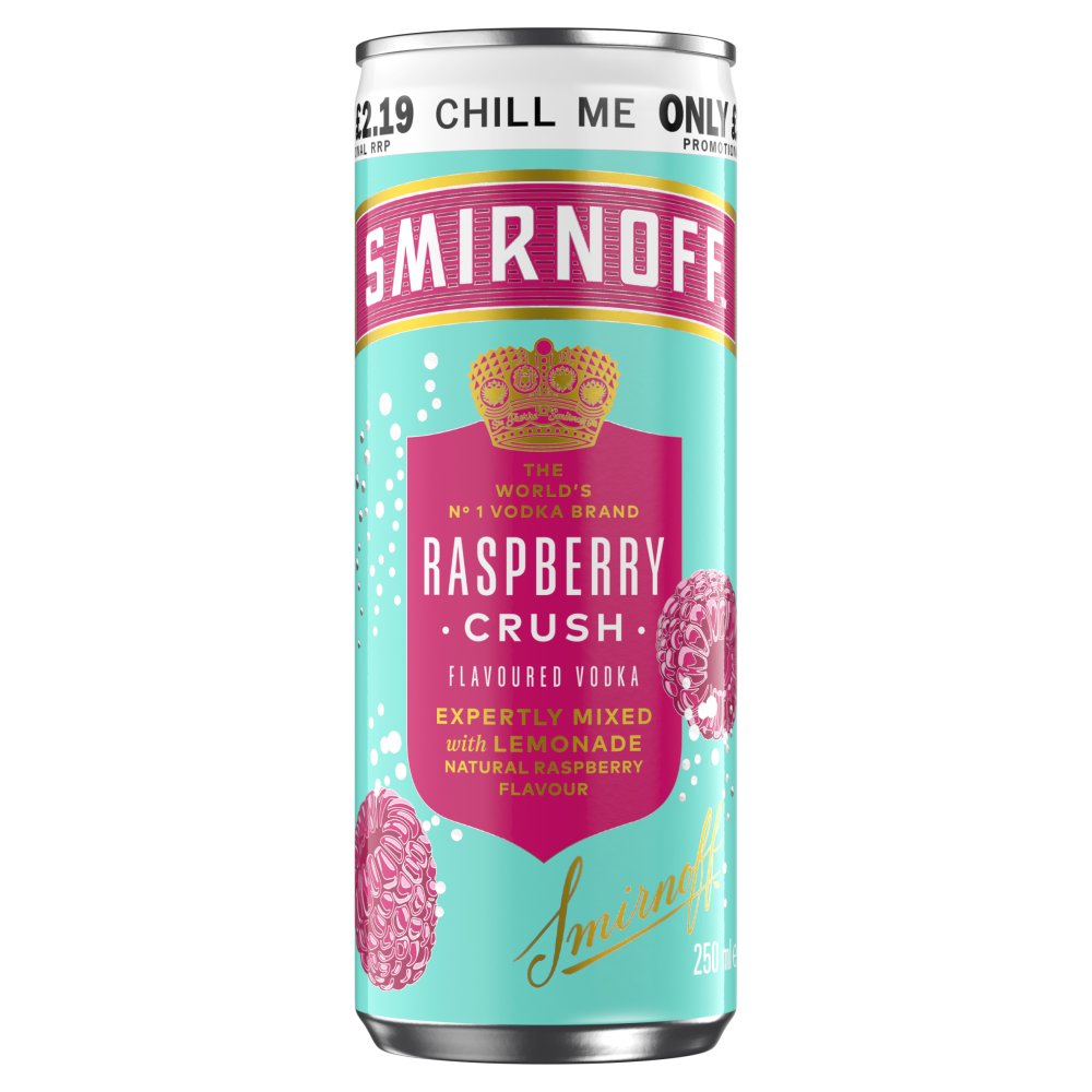 Smirnoff Raspberry Crush & Lemonade 12 x 250ml PM£2.19