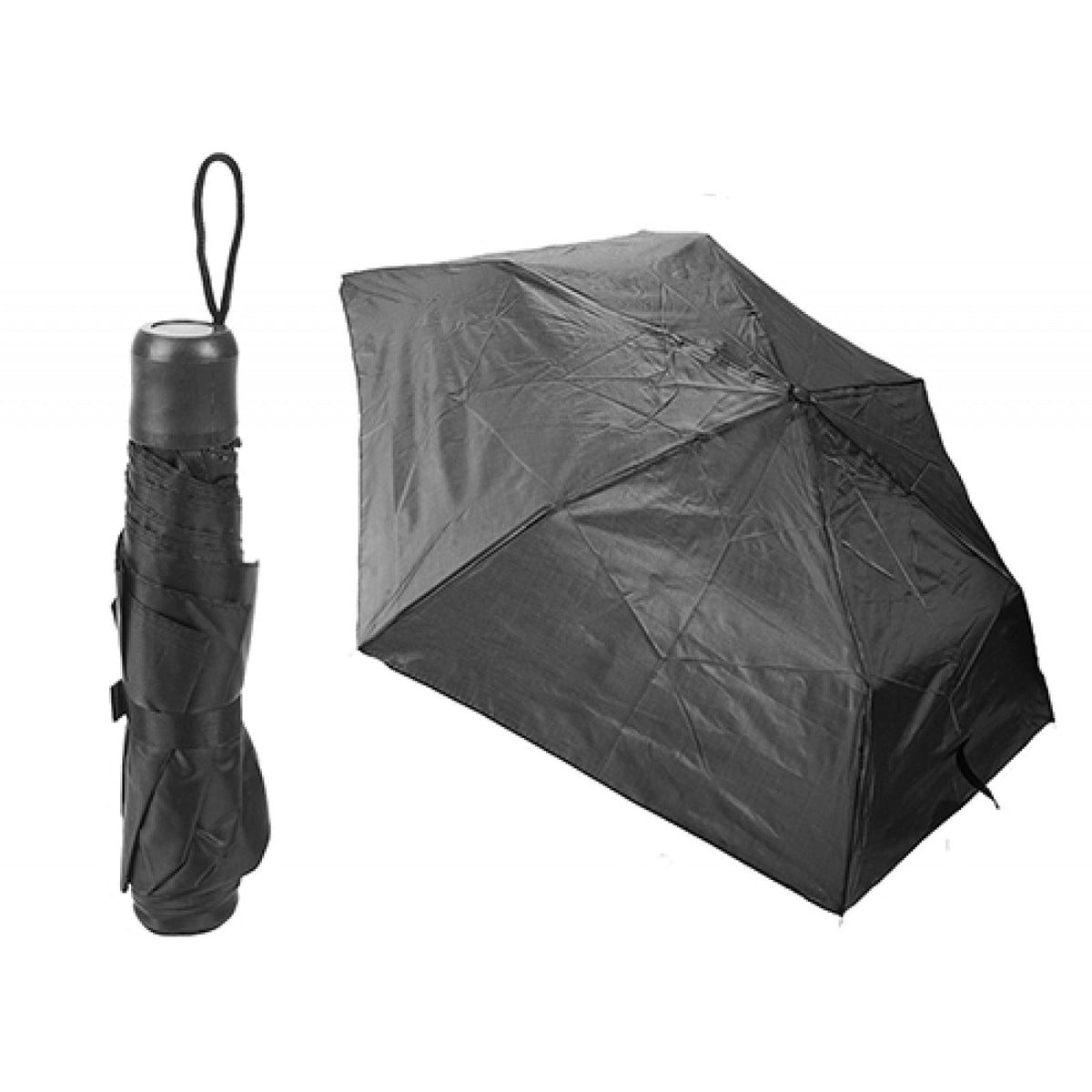 Black Folding Umbrella 19 Inch 8 Rib