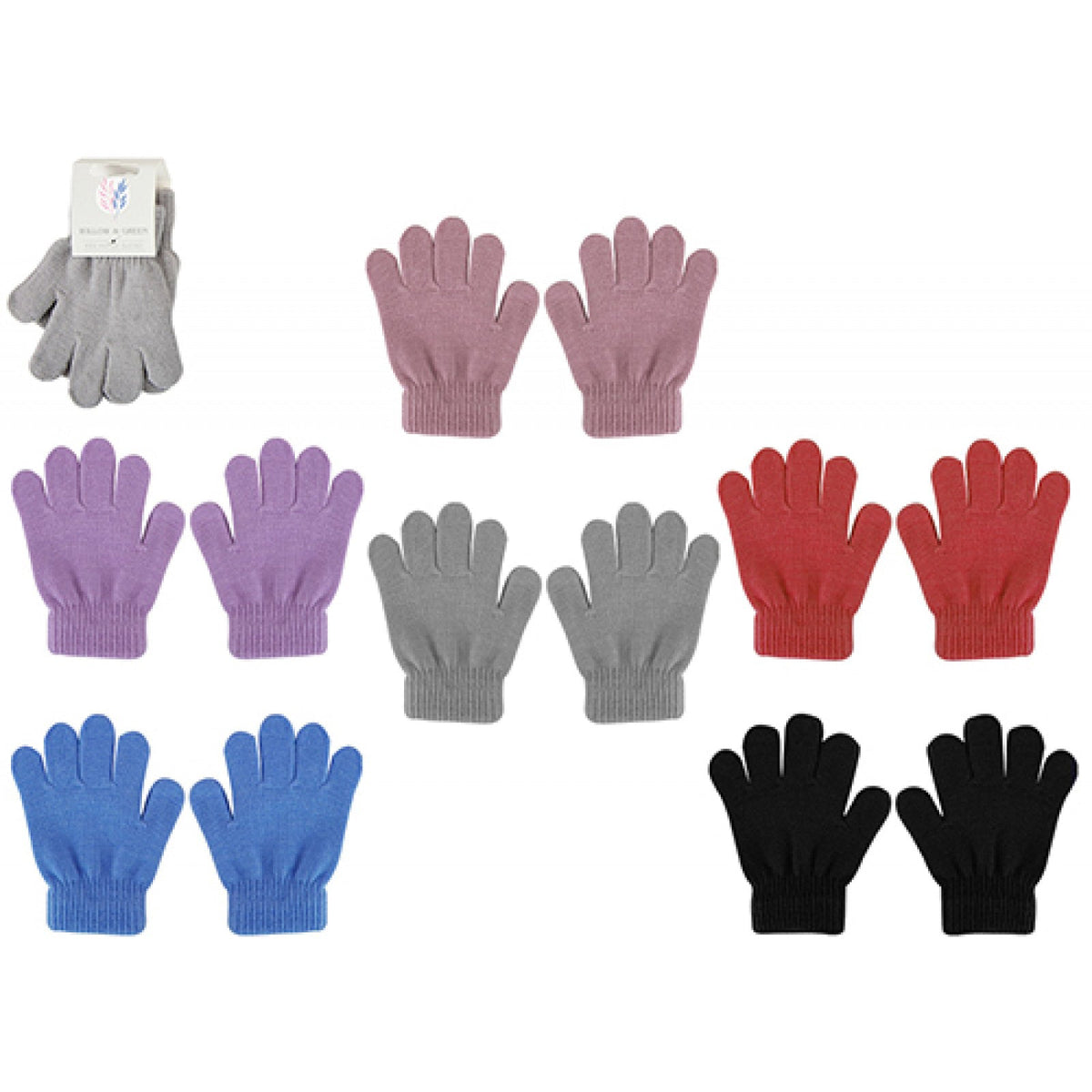Kids Plain Knitted Gloves (Assorted Colours)