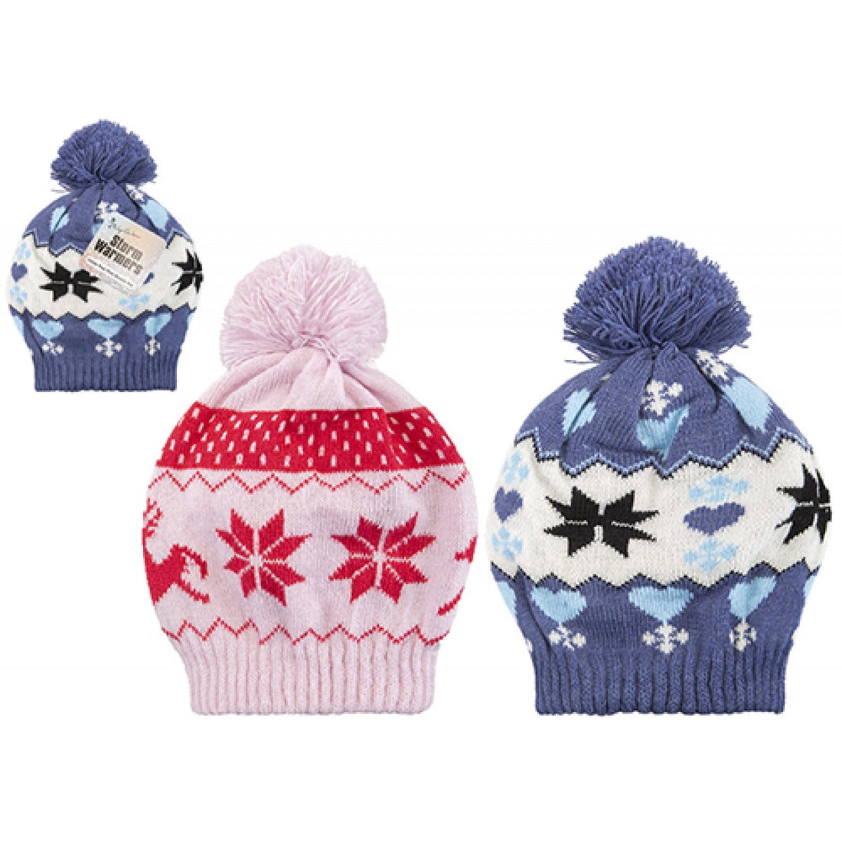 Kids Knitted Pom Pom Beanie Hat (Assorted)