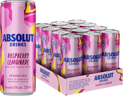 Absolut Vodka & Raspberry Lemonade 250ml