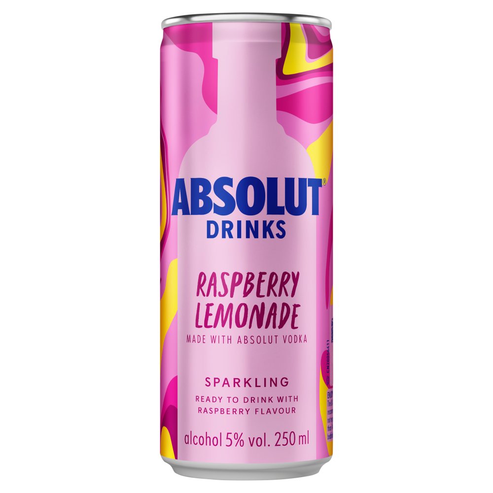 Absolut Vodka & Raspberry Lemonade 250ml