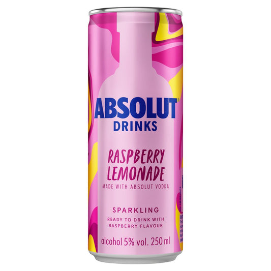 Absolut Vodka & Raspberry Lemonade 250ml