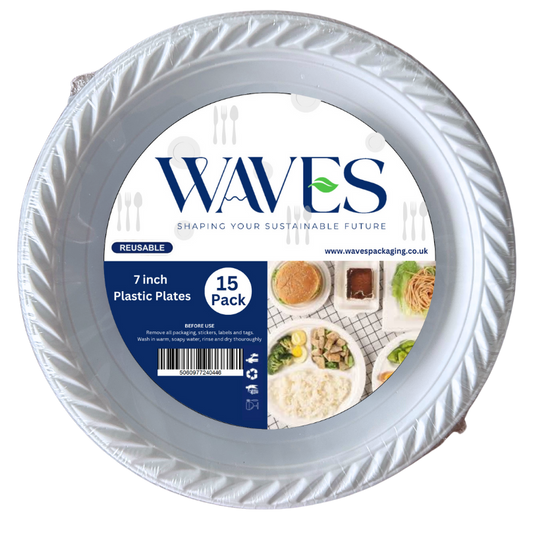 7” Bagasse Plates 15 Pack