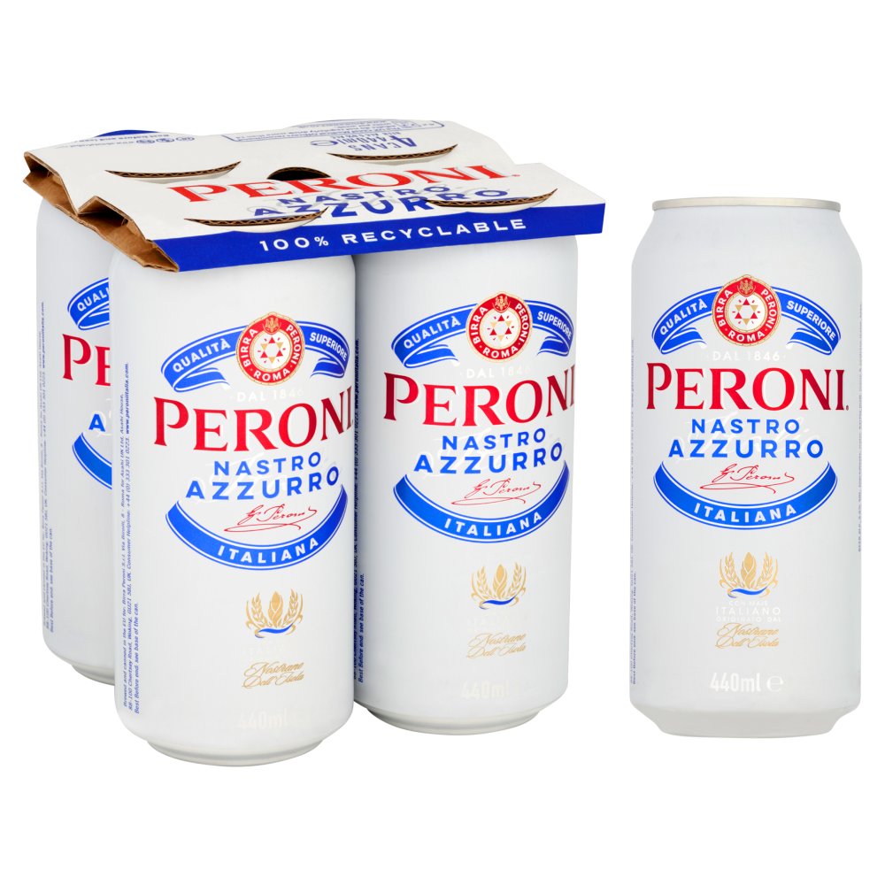 Peroni Nastro Azzurro Italian Beer 440ml Cans