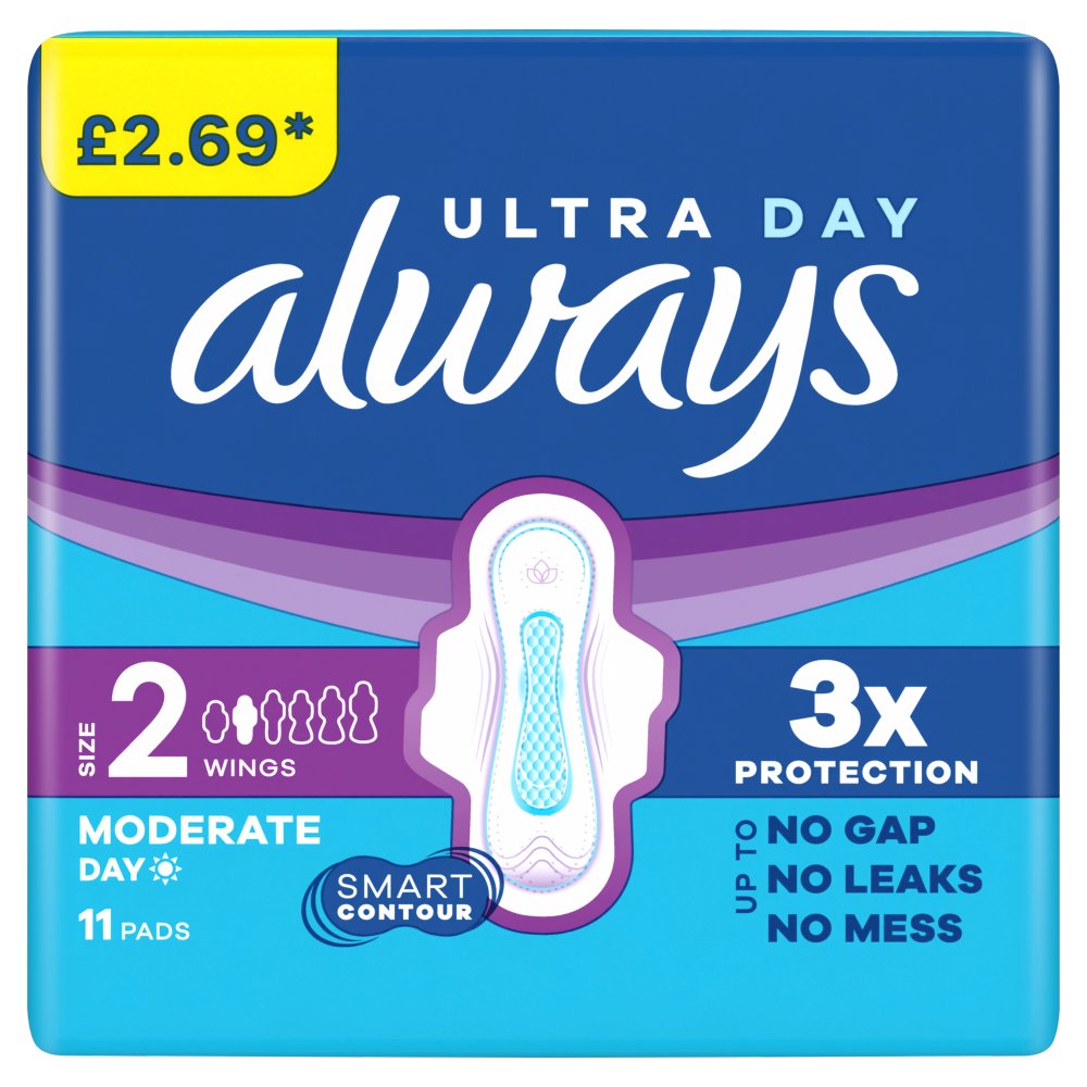 Always Ultra Day Sanitary Towels Size 2 with Wings 11pk