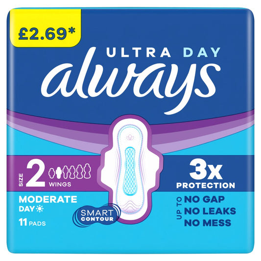 Always Ultra Day Sanitary Towels Size 2 with Wings 11pk