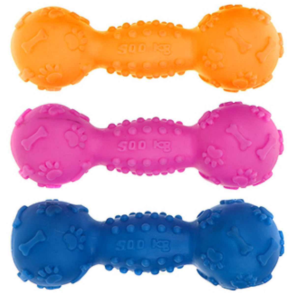 Pet-Pro Squeaky Dumbbell Dog Toy 17.5cm (Assorted)