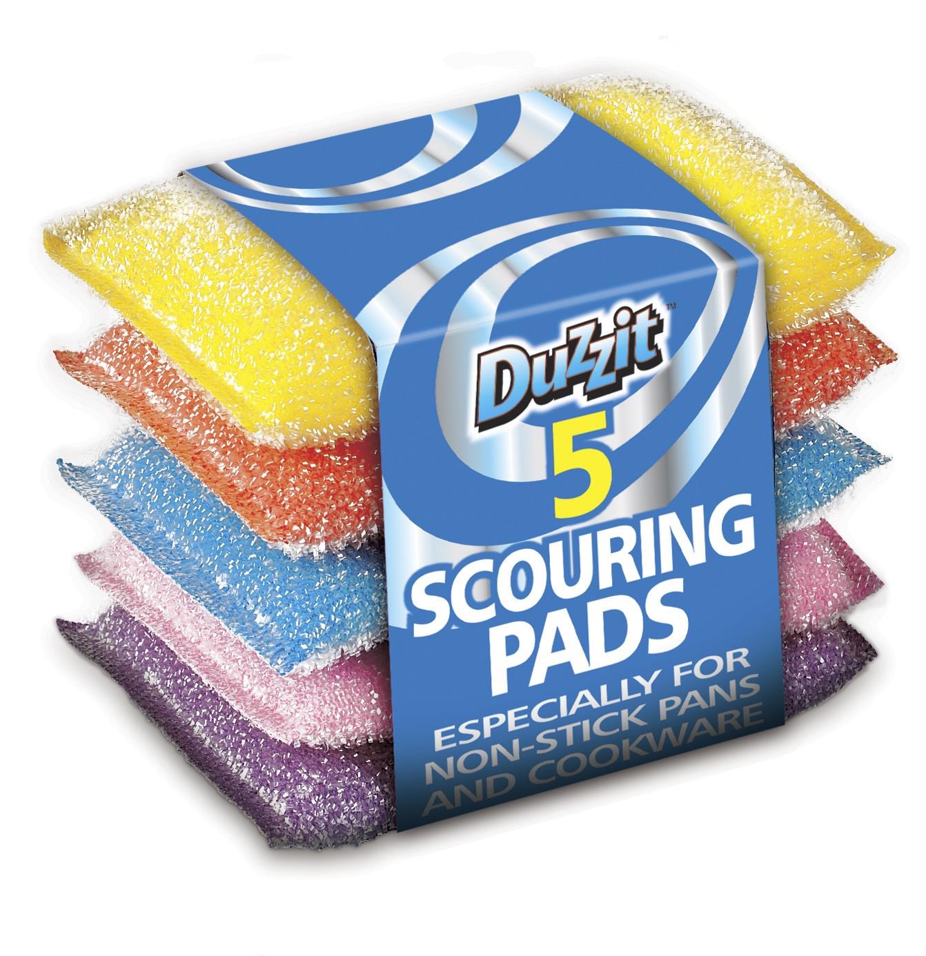 Duzzit Mixed Colours Scouring Pads 5pk