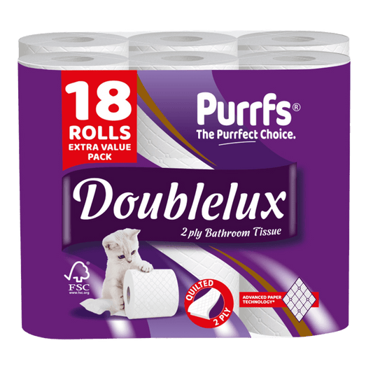 Doublelux Plain Toilet Rolls 2ply 3 x 18pk