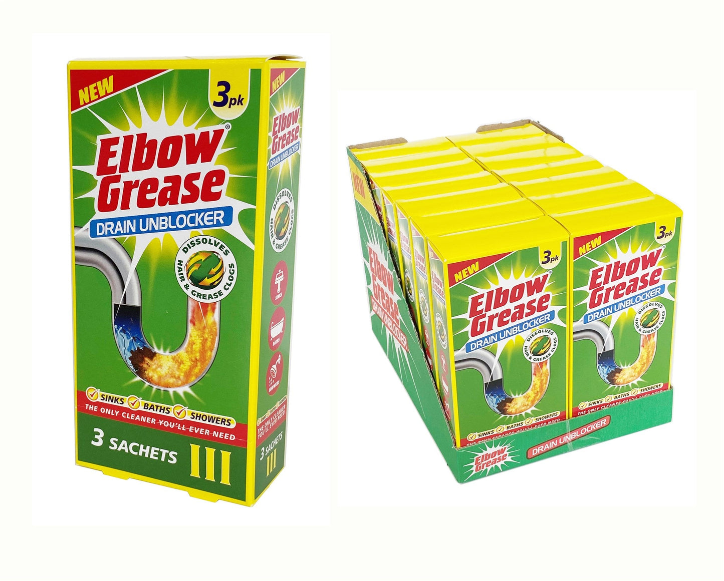 Elbow Grease Drain Unblocker Sachets 3 x 25g