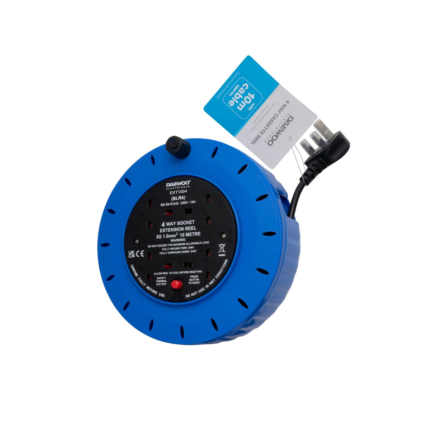 4 Gang 10M Extension Reel