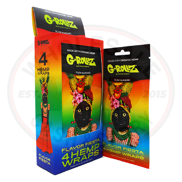 G-ROLLZ Hemp Wraps - 15 Per Box - 4 Per Pack - Flavour Fiesta