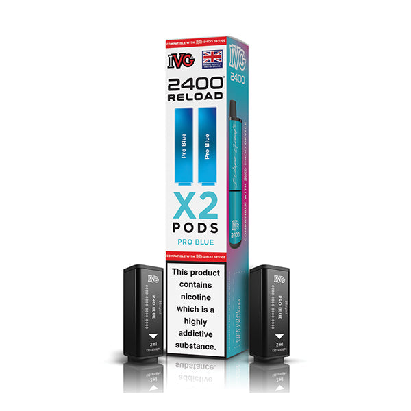 IVG 2400 Reload 2in1 Prefilled Pods - Pro Blue
