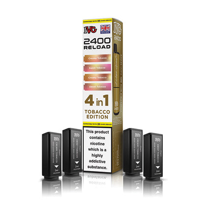 IVG 2400 Reload 4in1 Prefilled Pods Tobacco Edition