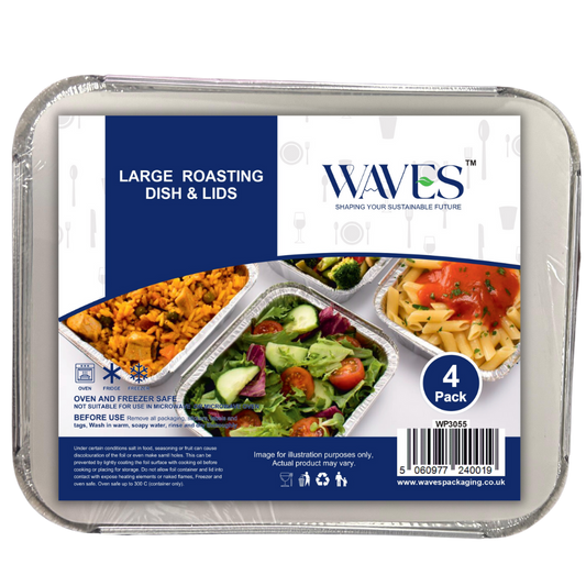 Large Roasting Dish + Lids 4 Pack