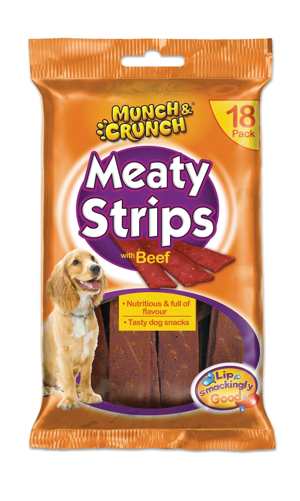 Munch & Crunch Meaty Strips with Beef - 18 Strips