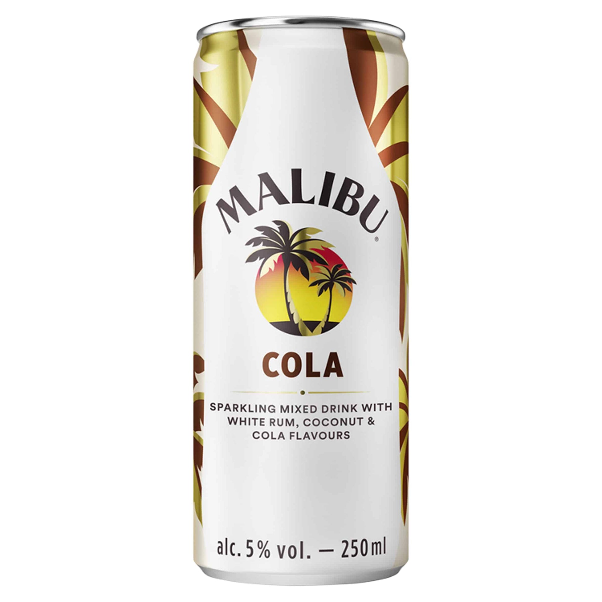 Malibu Coconut Rum & Cola Pre-Mixed Can 250ml – Ready to Drink Cocktail