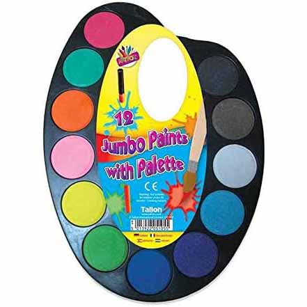 12 Jumbo Paints on Palette by Artbox