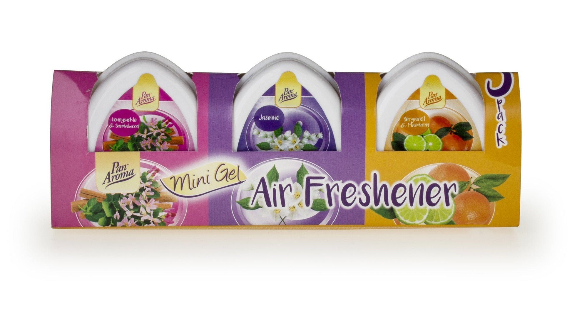 Mini Gel Air Freshener 3pk - Bergamot, Honeysuckle, Jasmine