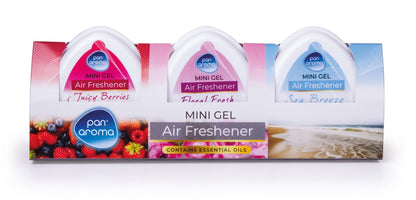 Mini Gel Air Freshener 3pk - Juicy Berry, Floral Fusion, Sea Breeze