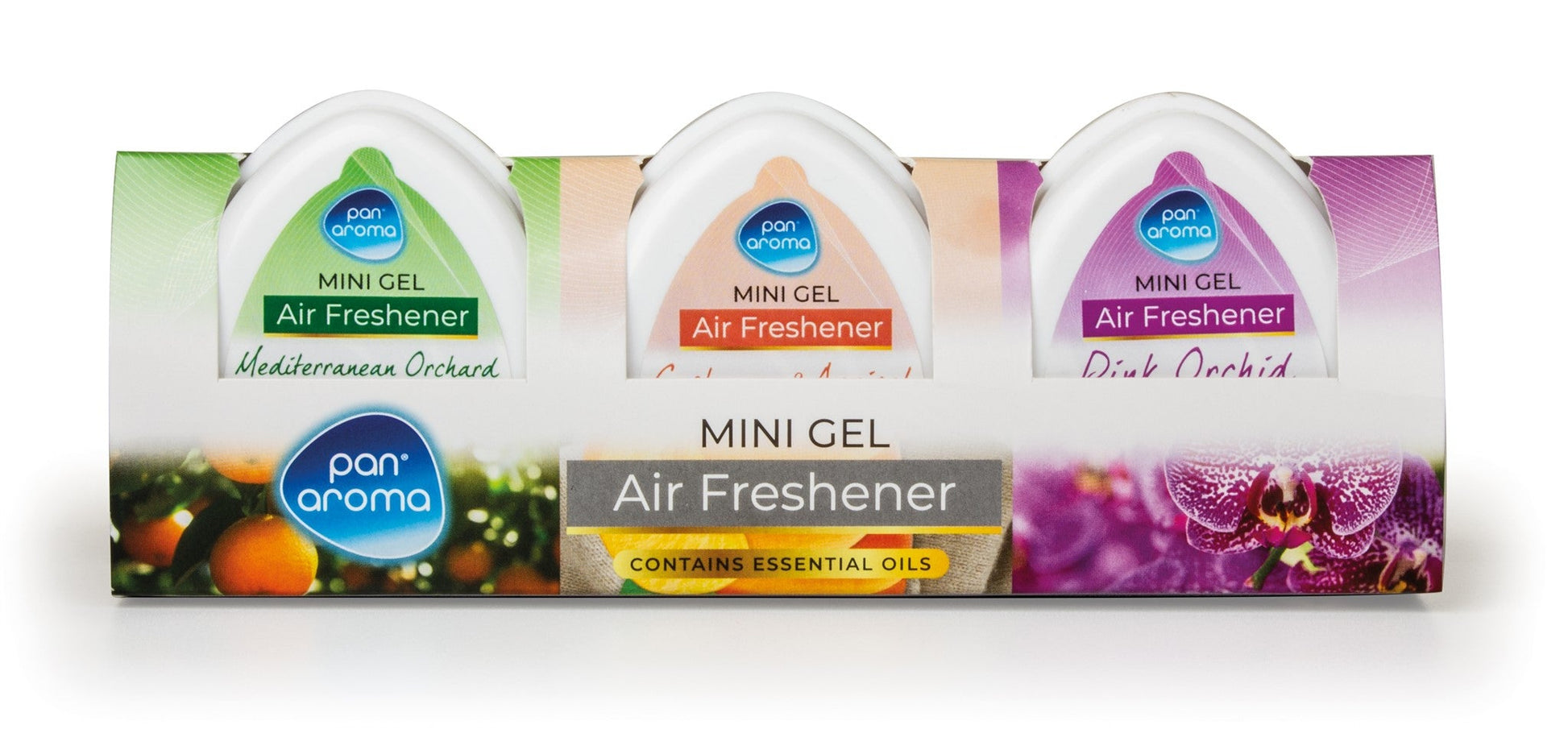 Mini Gel Air Freshener 3pk - Mediterranean, Apricot, Pink Orchid