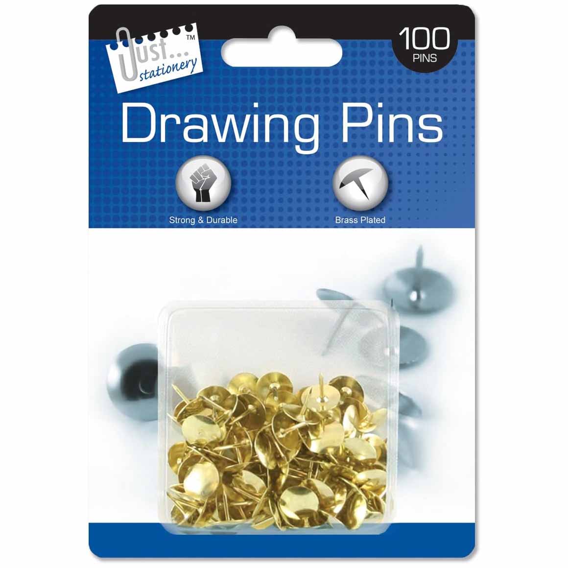 100 Drawing Pins on Blister card