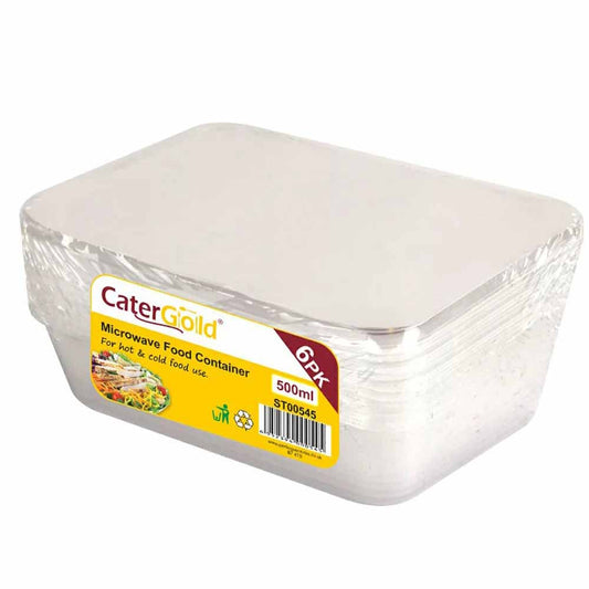 6pk 500CC Plastic Food Container