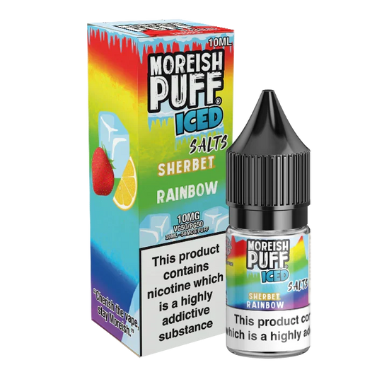 Moreish Puff Iced Rainbow Sherbet 10ml Nic Salt