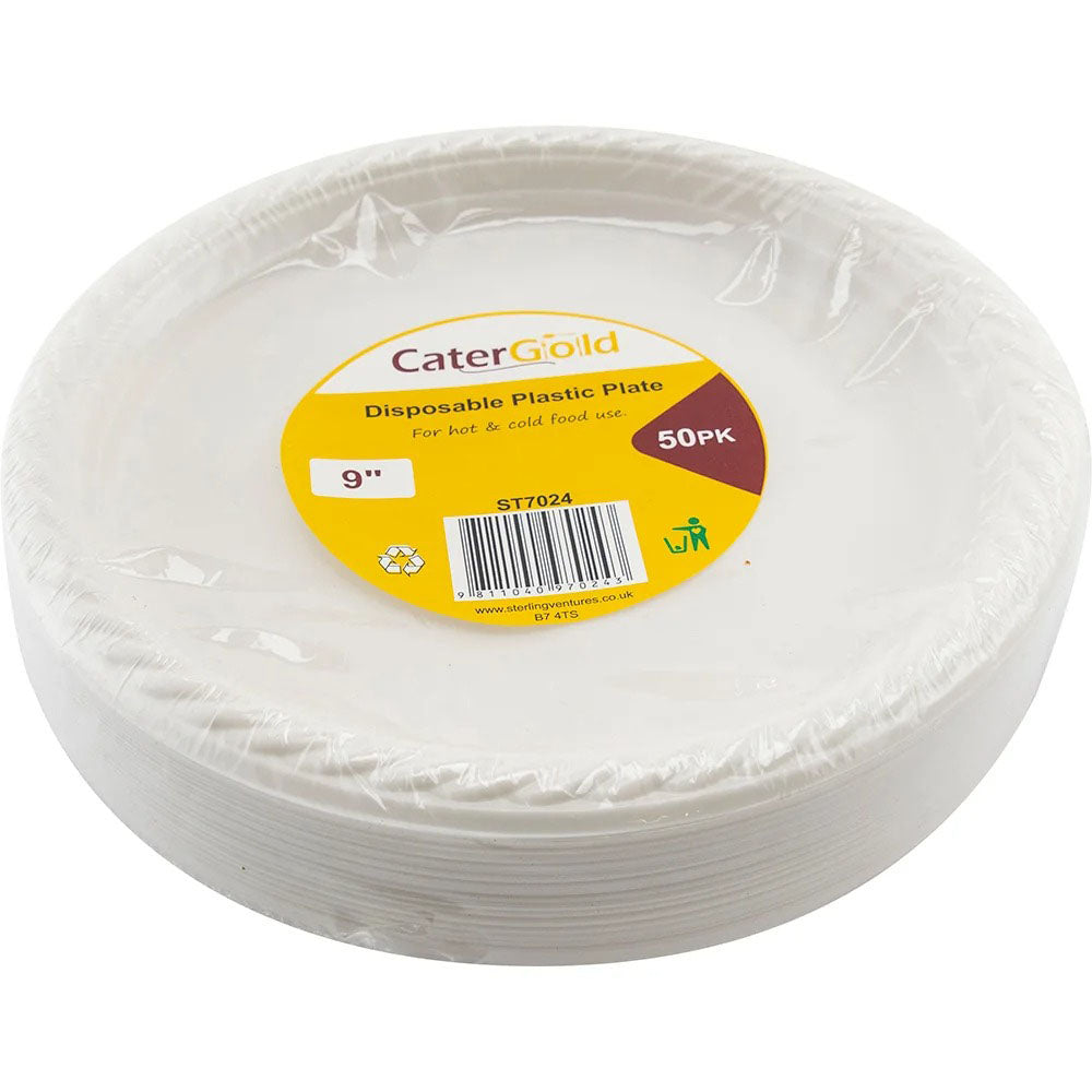 Reusable Plastic Plate 9" 50pk