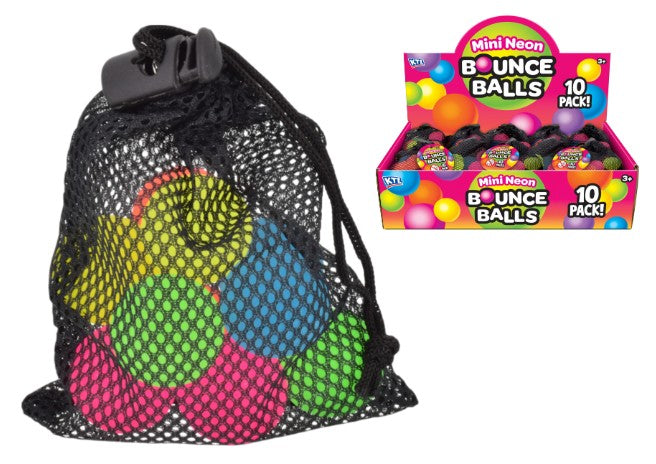 Neon Mini Rubber Bouncy Balls 10 Pack