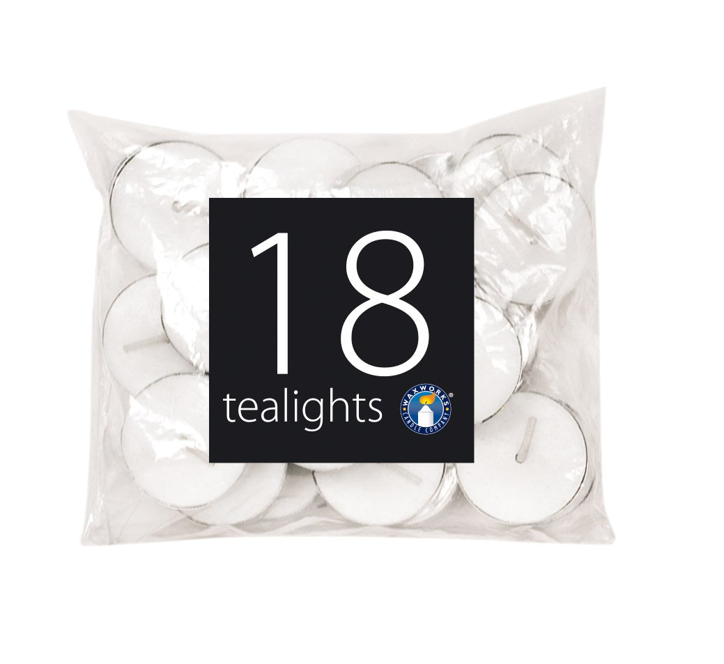 Waxworks Unscented Tea Lights 18pk