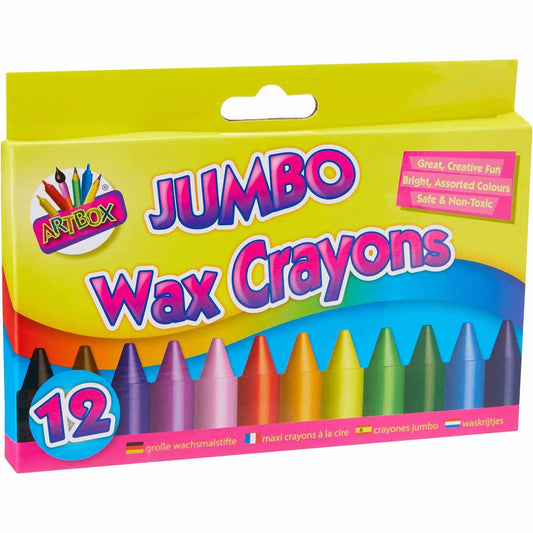 12 Jumbo Wax Crayons by Artbox
