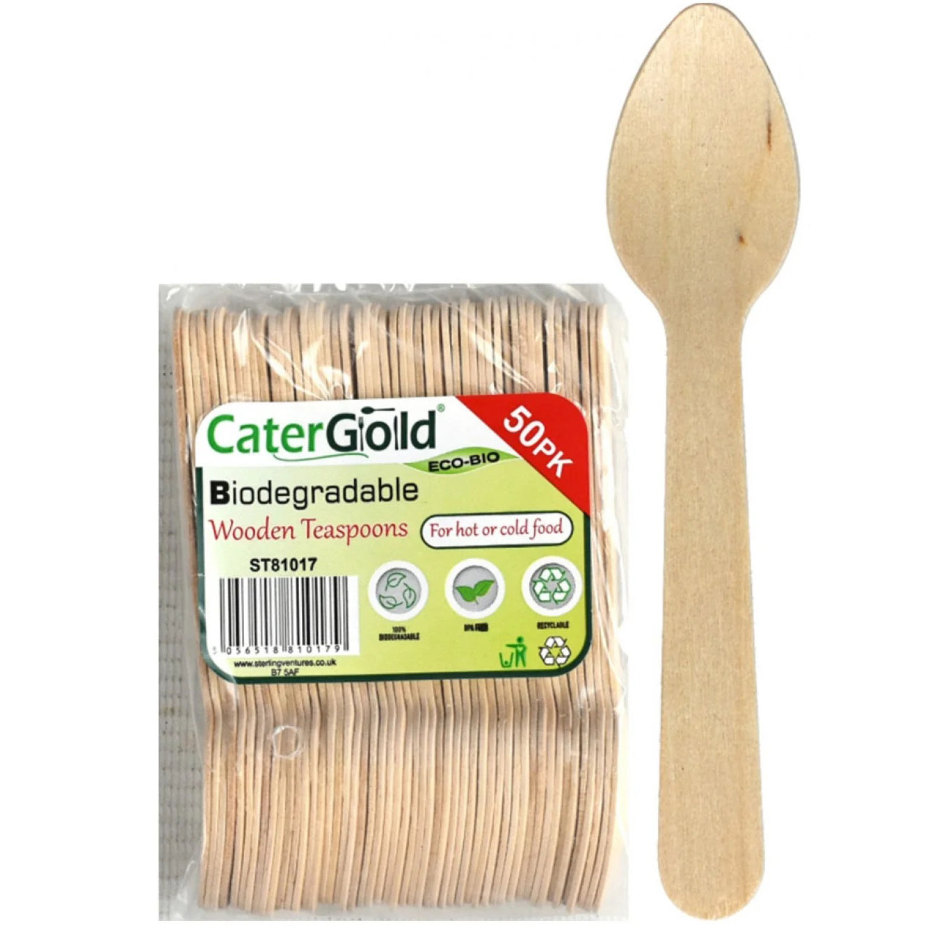 Eco-Bio Wooden Tea Spoons 50s