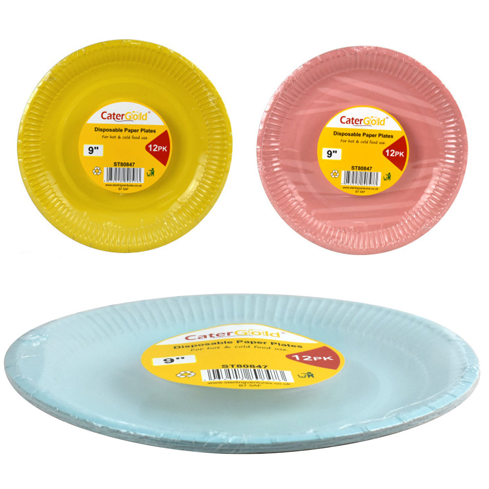 Colour Paper Plate 9" 12pk