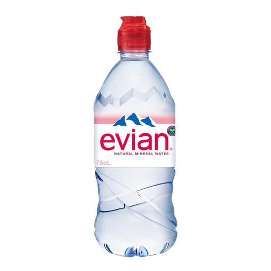 Evian Natural Mineral Water 750ml sports cap bottle