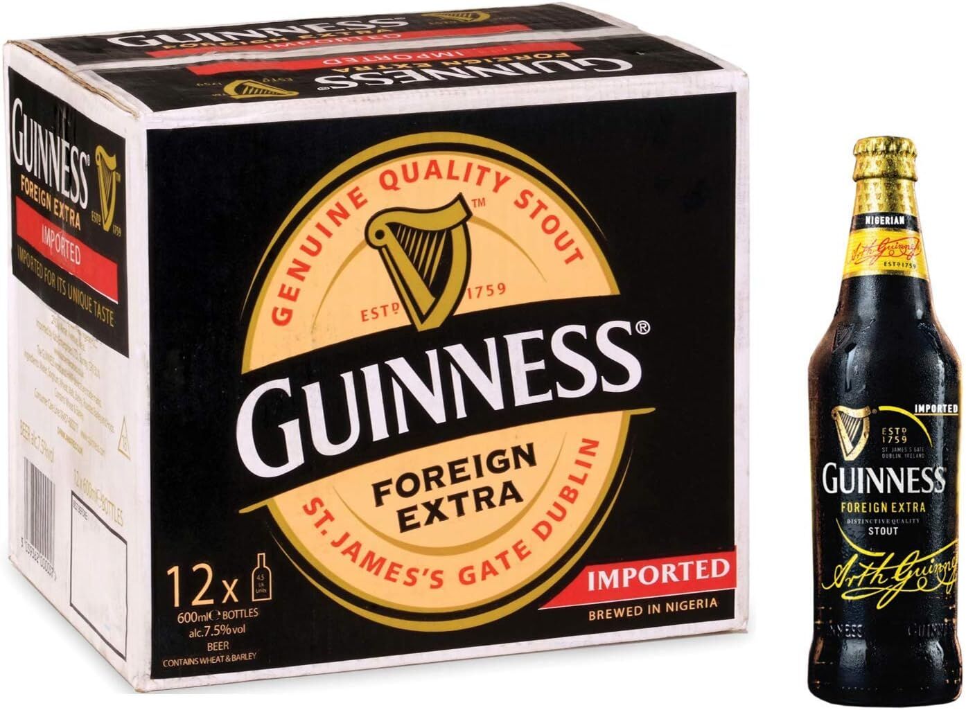 Guinness Nigerian Imported Stout 12 x 600ml