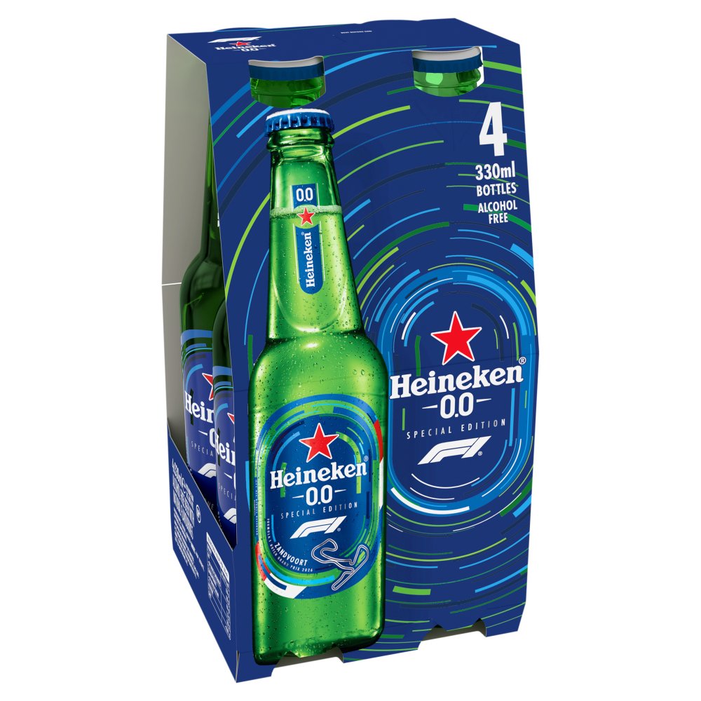 Heineken 0.0 Alcohol Free Lager Beer Bottle 330ml