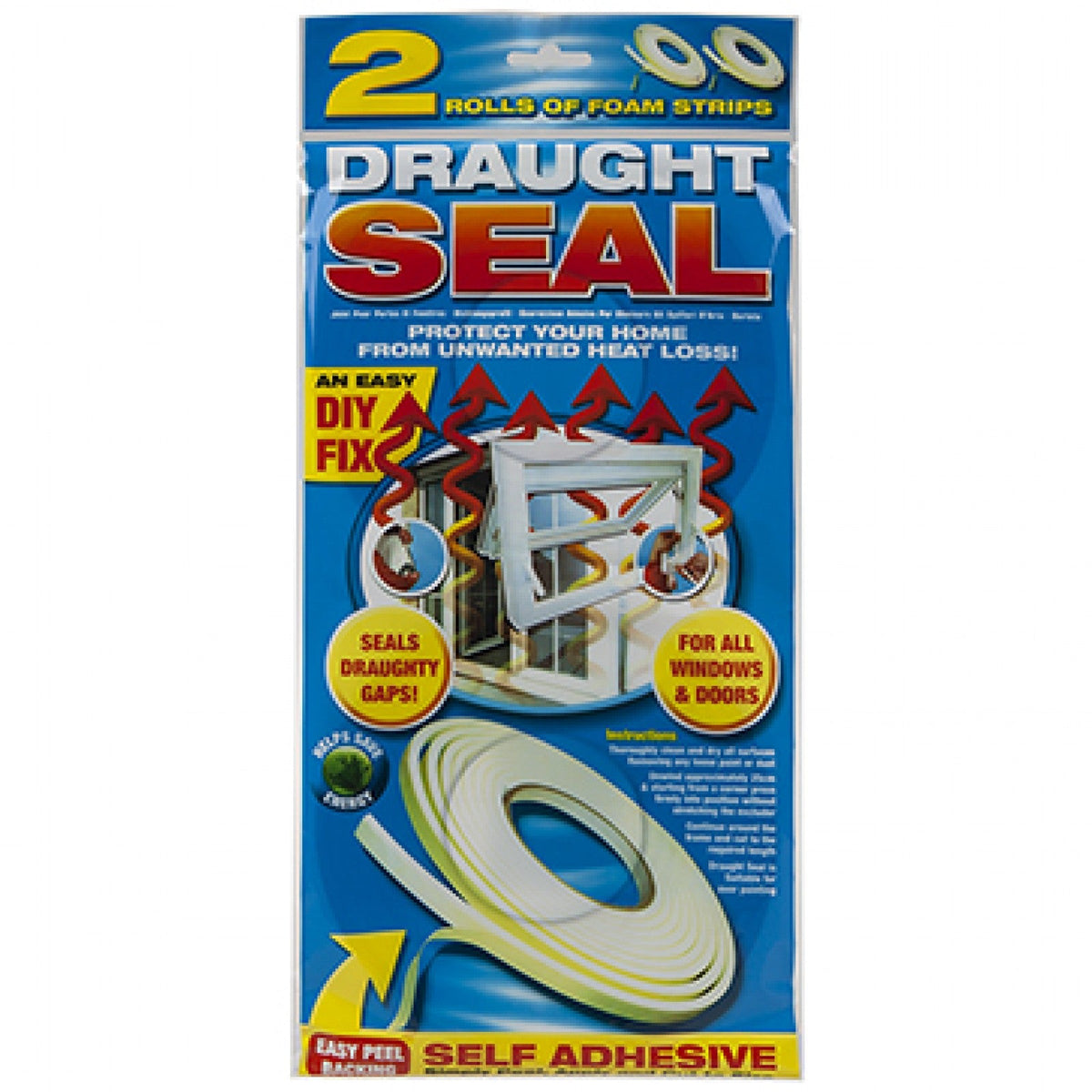 Self Adhesive Draught Excluder 5m x 9mm Twin Pack