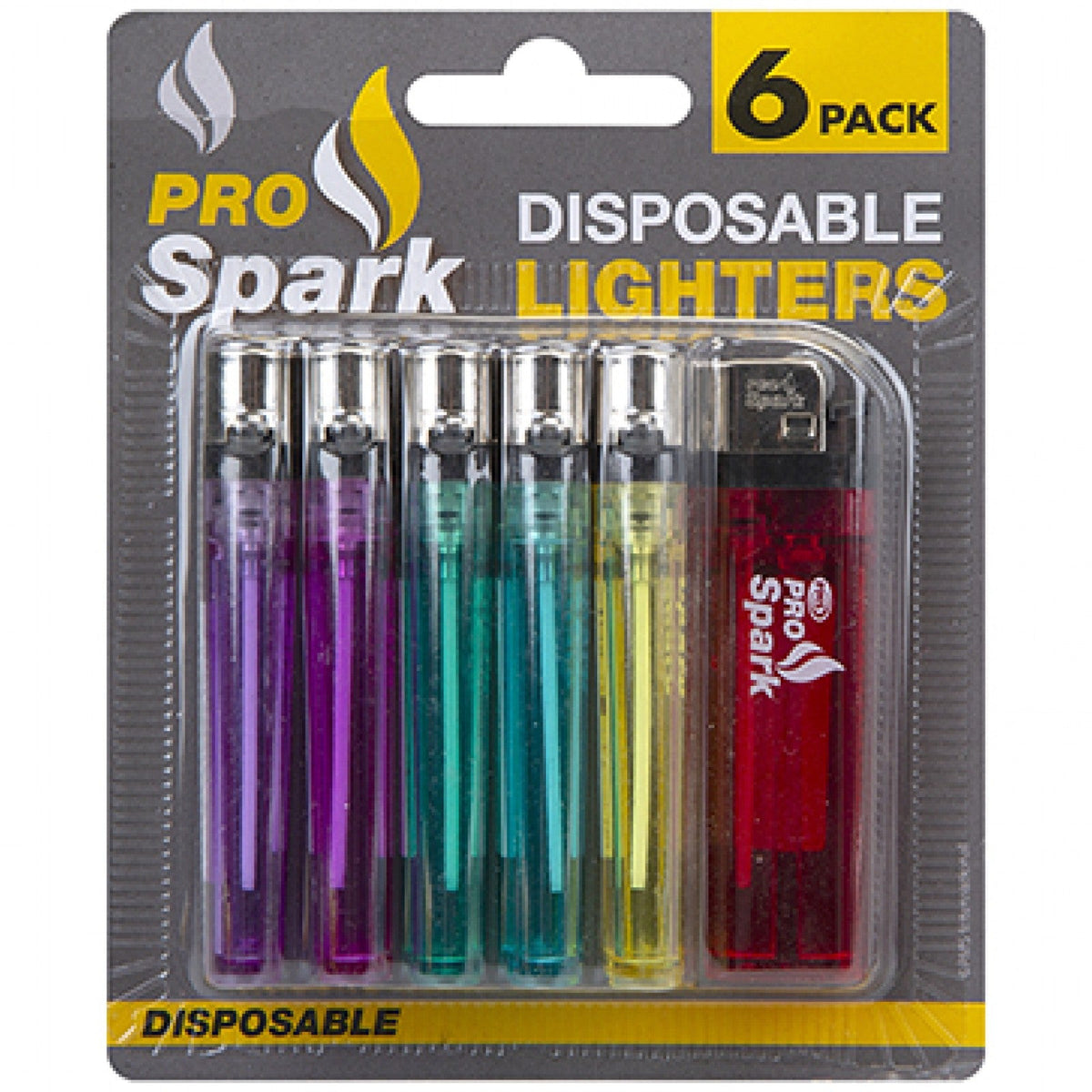 Pro Spark Disposable Flint Lighters 6 Pack