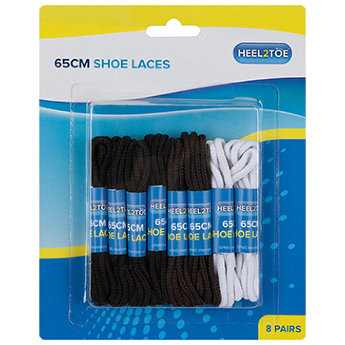 Heel2Toe Shoe Laces 65cm 8 Pairs