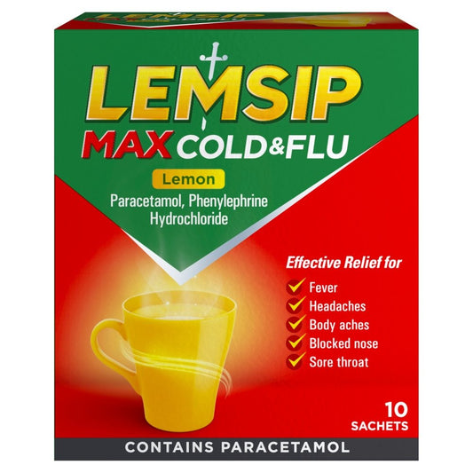 Lemsip Max Cold & Flu Lemon 10 sachets
