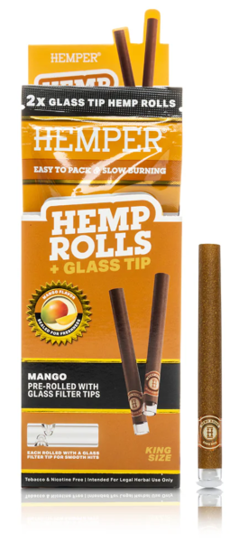 Hemper ROLLS KING Mango 2PK Hemp + Glass Tip