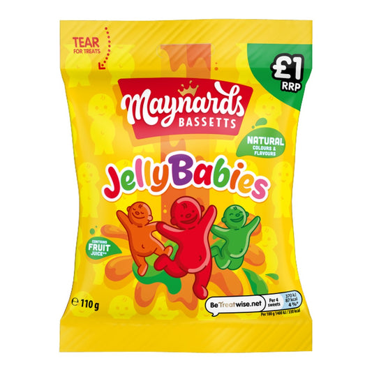 Maynards Bassetts Jelly Babies 110g bag