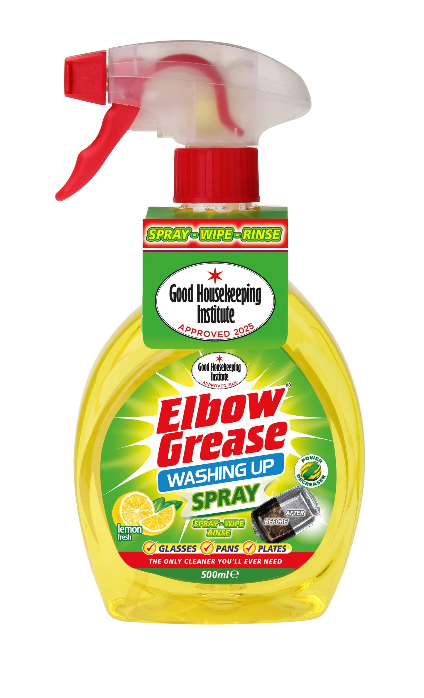 Elbow Grease Lemon Washing Up Liquid Spray 500ml